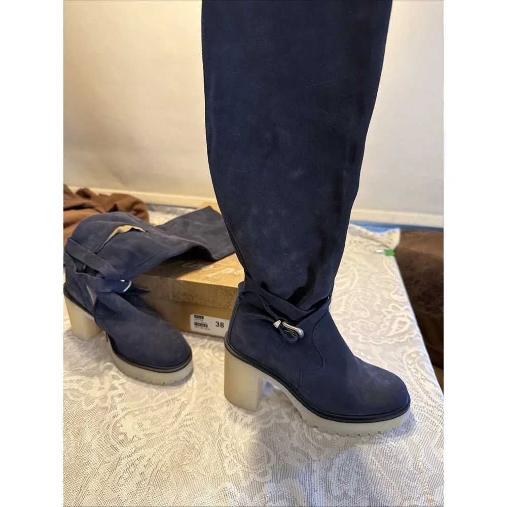Free People Jasper Over The Knee High  Boots Off Black EU38/US8 Witchy Goth